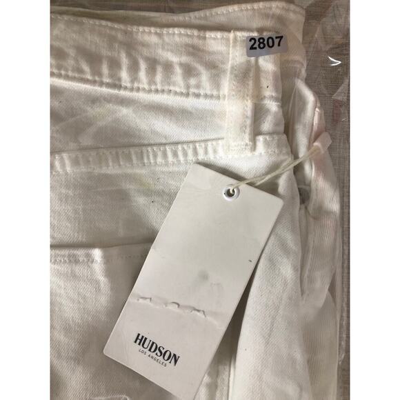 Hudson The Viper Jean Skirt Denim High Rise Raw Hem Mini Spring White NWT 31 - Picture 13 of 13